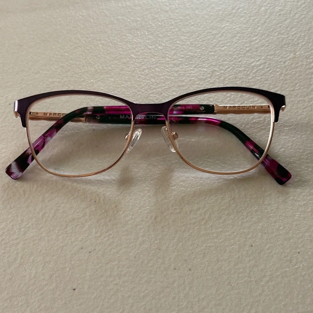 Marcolin Womens Eyeglasses MA5026 082 Matte Violet Cateye 52 15 140